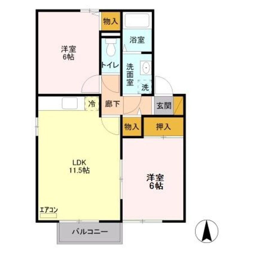 間取図 サンライズヒルA/B/C（高崎市片岡町）