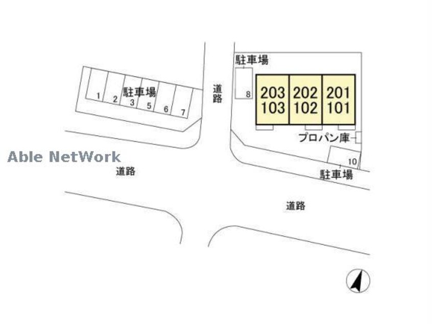 敷地の配置図 フラール（高崎市菅谷町）