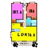 クレイン小塙Ⅱ（高崎市下小塙町） 2LDKの間取り