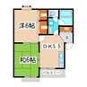 ドミール井野 2DKの間取り