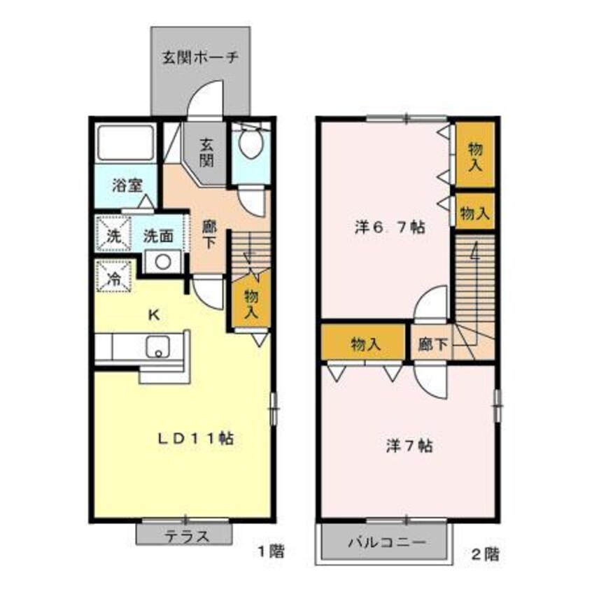 間取図 セトルセブン　Ａ/Ｂ（高崎市貝沢町）