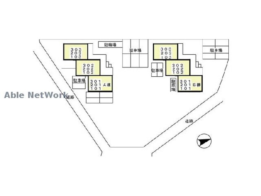 敷地の配置図 ファミール2000　A（高崎市緑町）