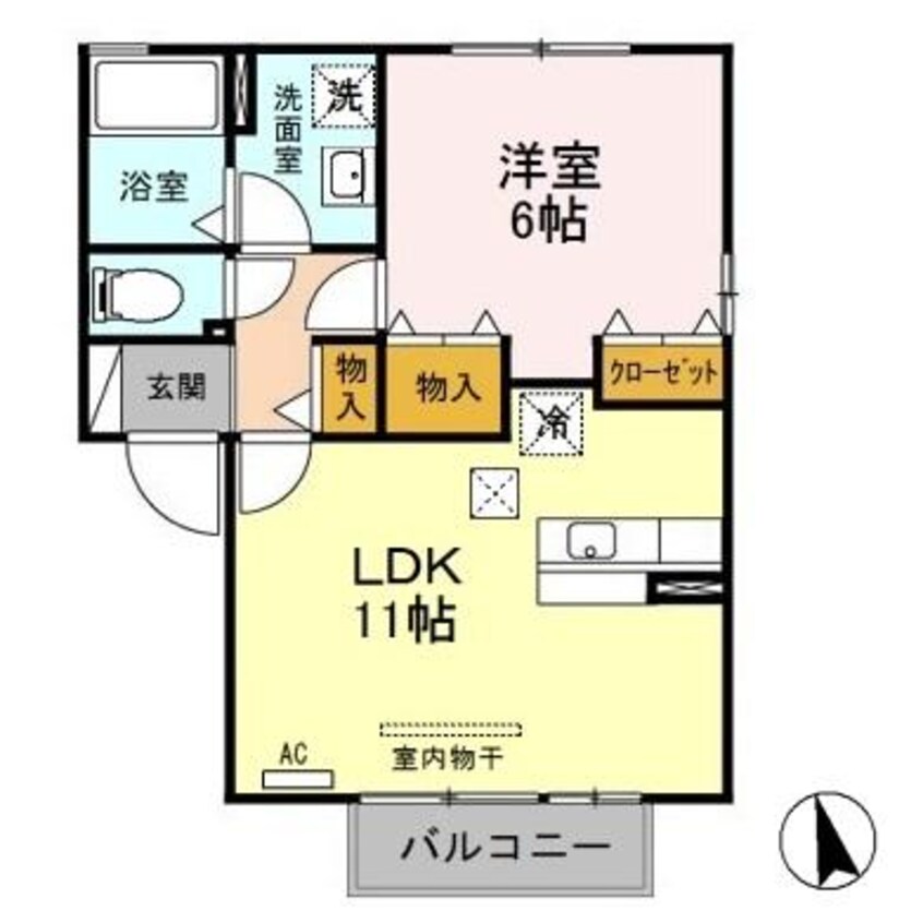 間取図 リュエル Ａ/Ｂ （高崎市貝沢町）