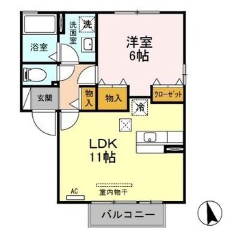 間取図 リュエル Ａ/Ｂ （高崎市貝沢町）