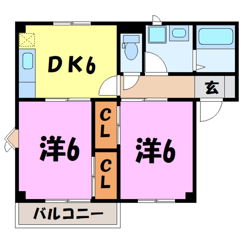 間取図 ドミールB（高崎市井野町）