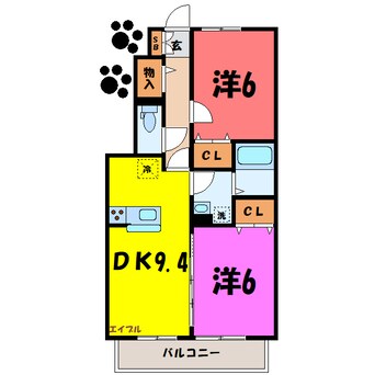 間取図 サンモールA（藤岡市岡之郷）