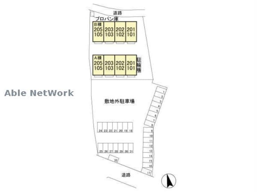 敷地の配置図 サンモールA
