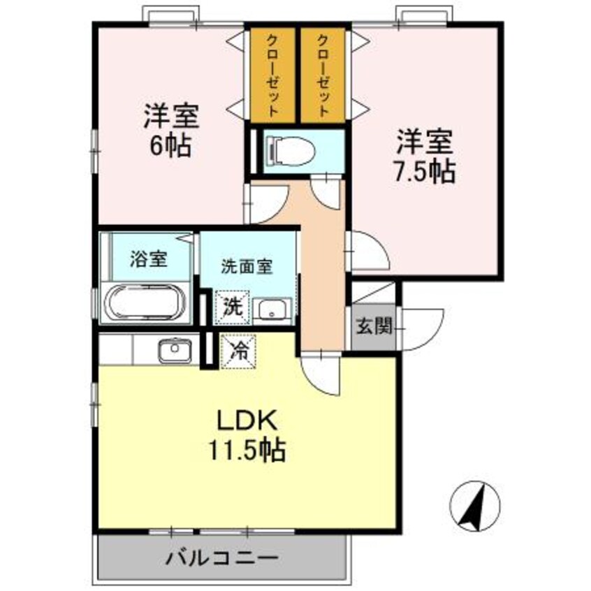 間取図 リビングタウン双葉Ａ/Ｂ（高崎市双葉町）