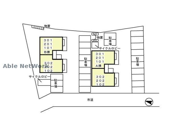 敷地の配置図 リビングタウン双葉Ａ/Ｂ（高崎市双葉町）