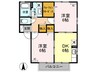 ヴィラ南雲Ａ/Ｂ 2DKの間取り