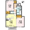 プレシャス藤岡　Ｂ棟 2LDKの間取り