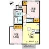 プレシャス藤岡　Ｂ棟 2LDKの間取り