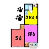 ラピス 1DK+Sの間取り