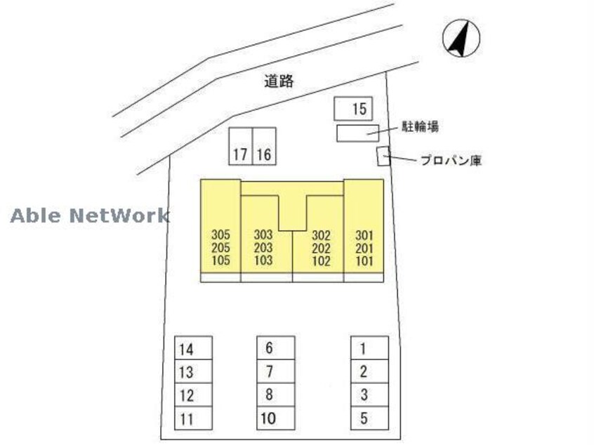 敷地の配置図 フェニックス（高崎市上大類町）