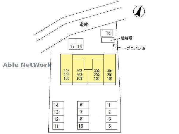 敷地の配置図 フェニックス（高崎市上大類町）