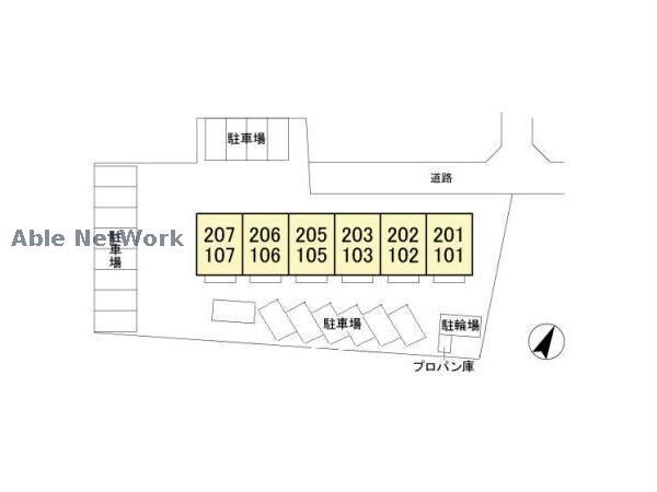 駐車場配置図 セジュールくらがの（高崎市倉賀野町）