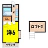 シャルマン日高B 1Kの間取り