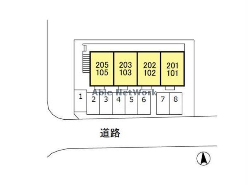 敷地の配置図 メゾン染谷川（高崎市新保町）