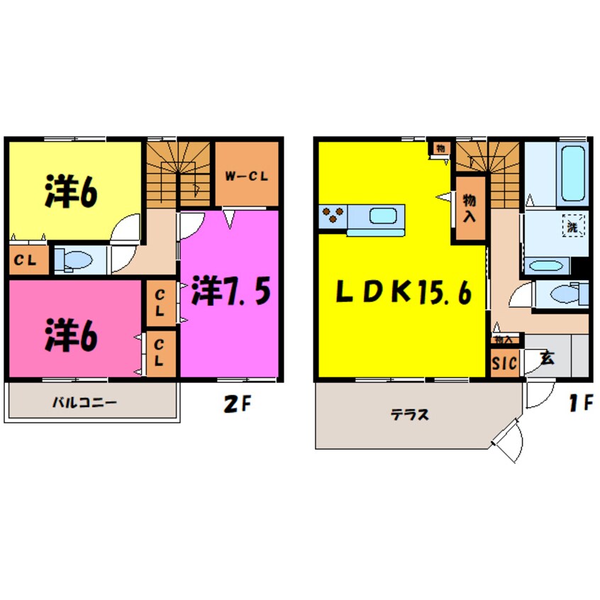 間取図 リュエルｆ（高崎市貝沢町）