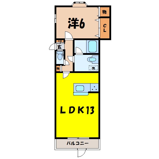 間取り図 プラムハイツB（高崎市筑縄町）