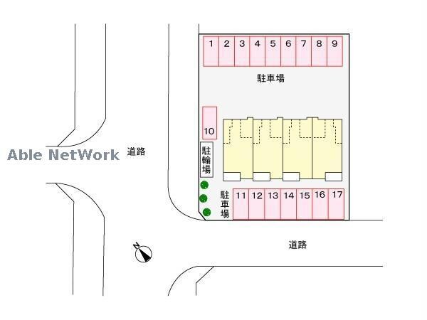 敷地の配置図 パークサイド　Ｍ  （高崎市下之城町）