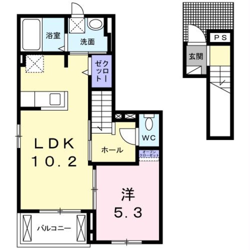 間取図 フィオーレ　プリート　Ⅲ（高崎市下之城町）