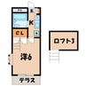 シャルマン日高Ａ 1Kの間取り