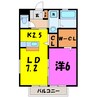 レアルコンフォートⅠ/Ⅱ（高崎市筑縄町） 1LDKの間取り