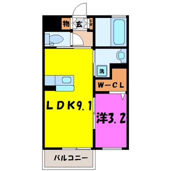 間取図 レアルコンフォートⅠ/Ⅱ（高崎市筑縄町）