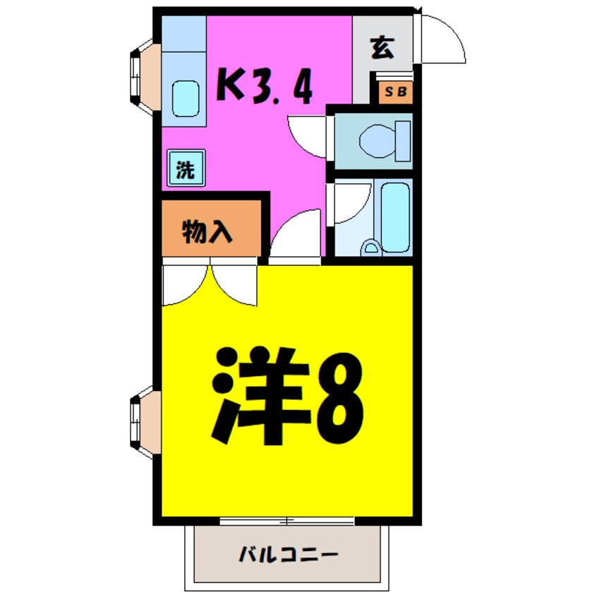 間取図 ハラハイツ（高崎市上大類町）