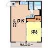 岡田マンション 1LDKの間取り