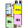 カーサ上豊岡　 2DKの間取り