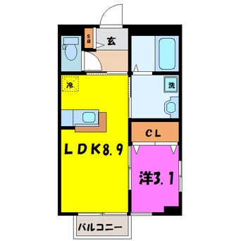 間取図 ソレイユ310（高崎市下中居町）