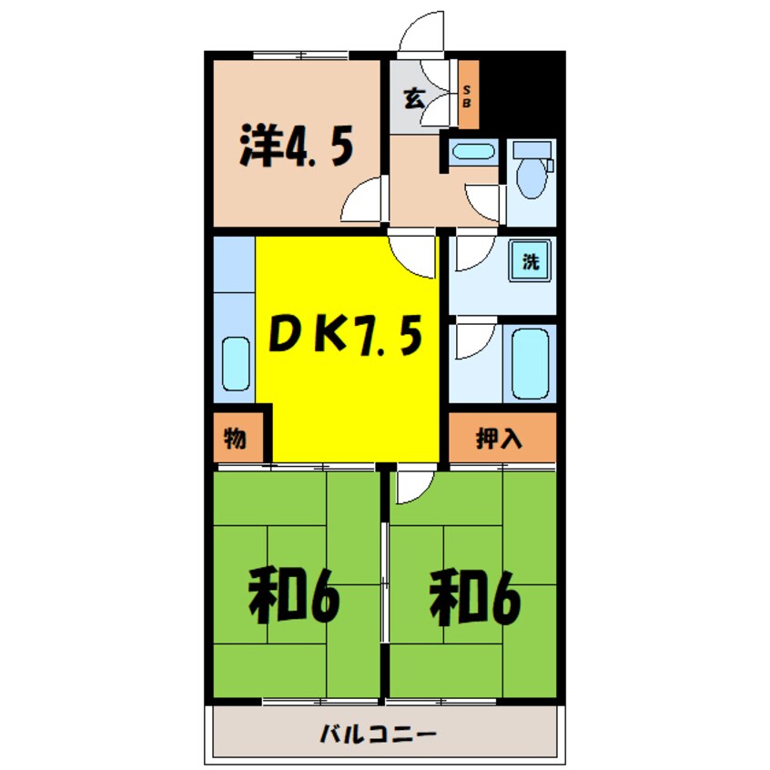 間取図 クイーンハイツ静峰（高崎市芝塚町）