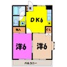 ルミネ・K（高崎市貝沢町） 2DKの間取り