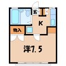 プロヴァンス 1Kの間取り