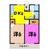 サンハイツ 2DKの間取り