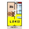 エトワールガレ 1LDKの間取り