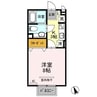 ナカイパレスB 1Kの間取り
