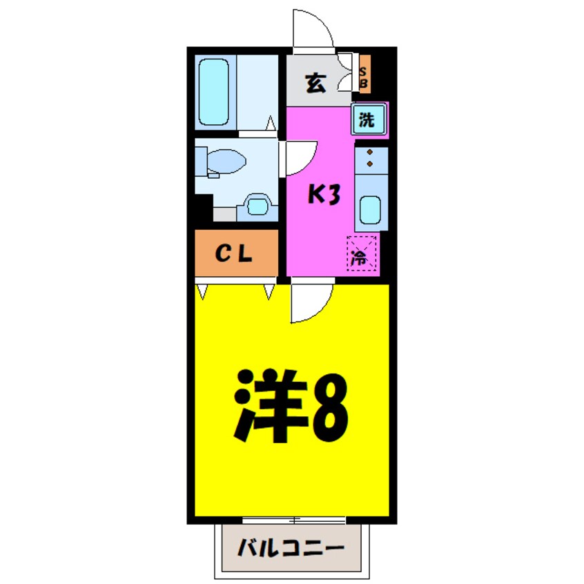 間取図 ナカイパレスB（高崎市上中居町）