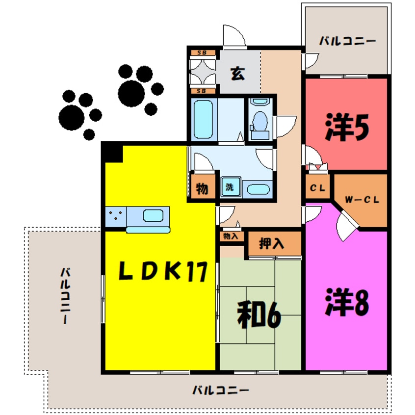 間取図 ザ・グランクーブス（高崎市宮元町）