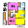 エスポワール（富岡市富岡） 2LDKの間取り