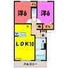 エステイトZEN　C 2LDKの間取り