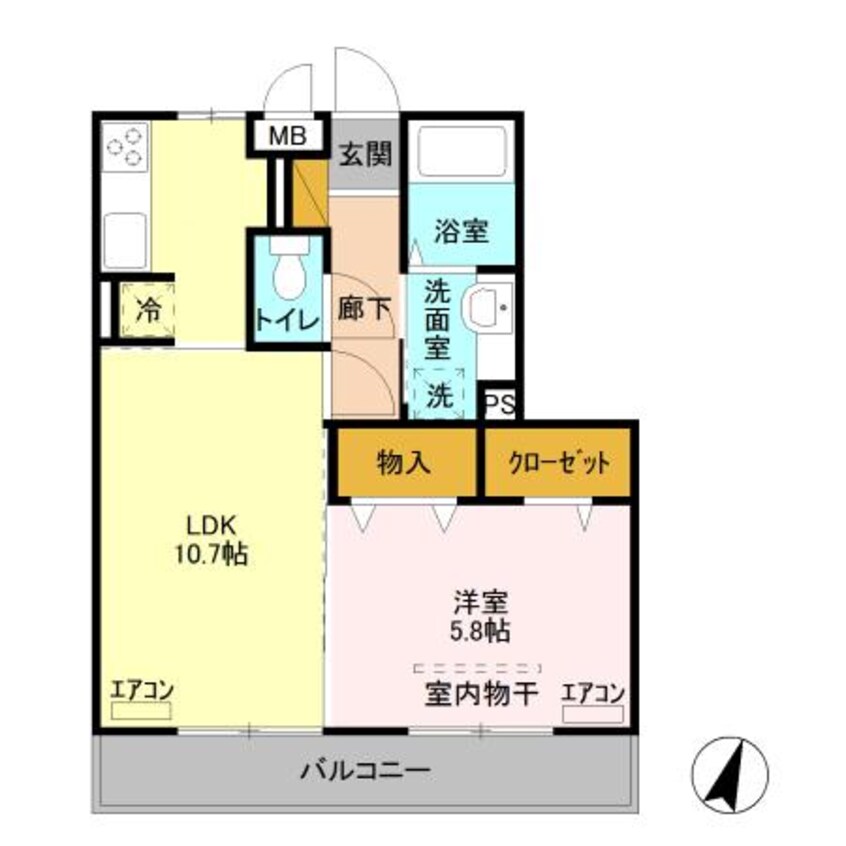 間取図 スクエアC・D（高崎市上大類町）