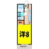 高軽ハイツ 1Kの間取り