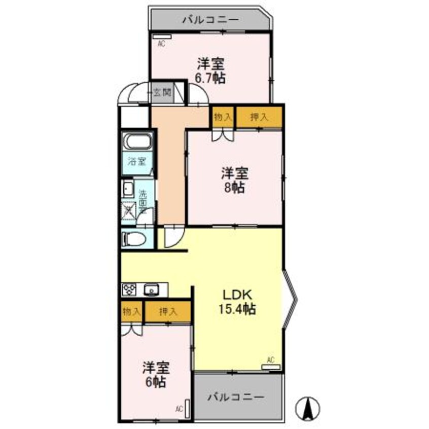 間取図 ファランドール井野（高崎市井野町）