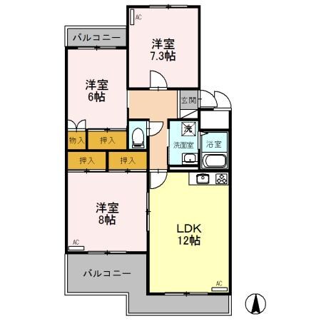 間取り図 ファランドール井野（高崎市井野町）