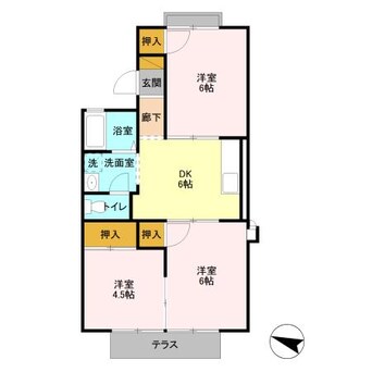 間取図 コーポ七曲りABC（藤岡市岡之郷）