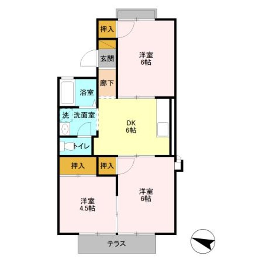 間取図 コーポ七曲りABC（藤岡市岡之郷）