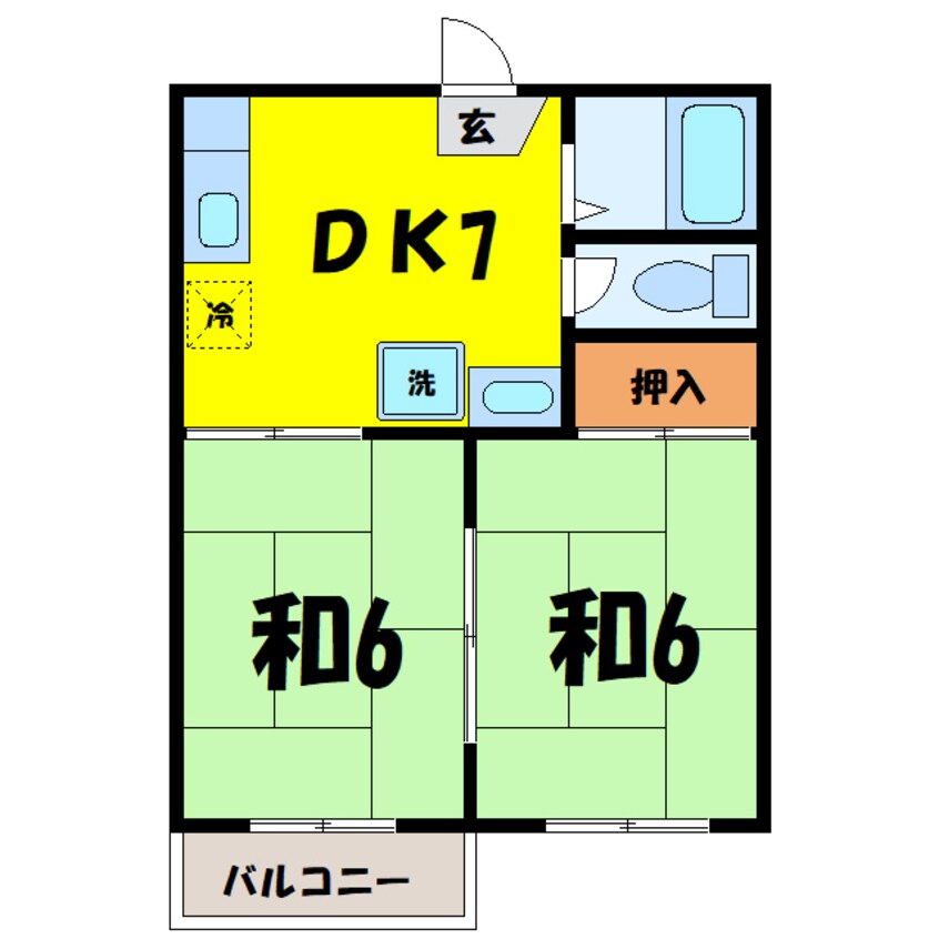 間取図 高木ハイツ（高崎市下小鳥町）